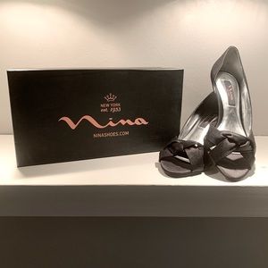Nina Dress Pumps - Black Satin